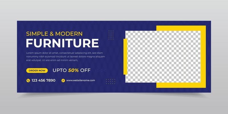 Minimal furniture social media cover page template