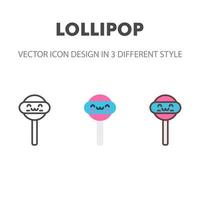 lollipop icon. Kawai and cute food illustration. for your web site design, logo, app, UI. Vector graphics illustration and editable stroke. EPS 10.