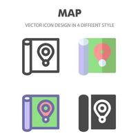 icono de mapa. para el diseño de su sitio web, logotipo, aplicación, interfaz de usuario. Ilustración de gráficos vectoriales y trazo editable. eps 10. vector