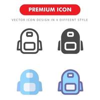 backpack icon pack isolated on white background. for your web site design, logo, app, UI. Vector graphics illustration and editable stroke. EPS 10.