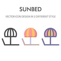 sunbed icon pack isolated on white background. for your web site design, logo, app, UI. Vector graphics illustration and editable stroke. EPS 10.