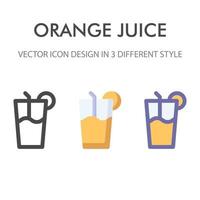 paquete de iconos de jugo de naranja aislado sobre fondo blanco. para el diseño de su sitio web, logotipo, aplicación, interfaz de usuario. Ilustración de gráficos vectoriales y trazo editable. eps 10. vector