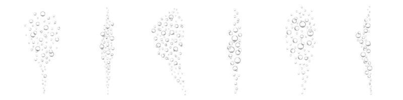 Air bubbles in water. Fizzy carbonated drink, soda, champagne, lemonade, sparkling wine. Underwater oxygen bubbles in sea or aquarium vector