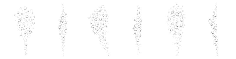 Air bubbles in water. Fizzy carbonated drink, soda, champagne, lemonade, sparkling wine. Underwater oxygen bubbles in sea or aquarium