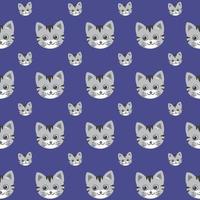 Cute Cats vector pattern, illustrations on colored background.