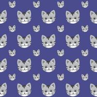 Cute Cats vector pattern, illustrations on colored background.