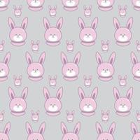 Seamless pattern with cute cartoon bunny. Baby pattern. vector