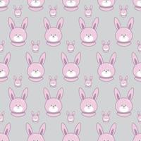 Seamless pattern with cute cartoon bunny. Baby pattern. vector