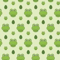 Green frog pattern in vector for kid background