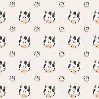 Sketch seamless pattern of funny cows on a silver background.