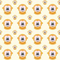 Seamless colorful monkey animals for kids background pattern in vector