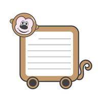 animal frame monkey vector illustration