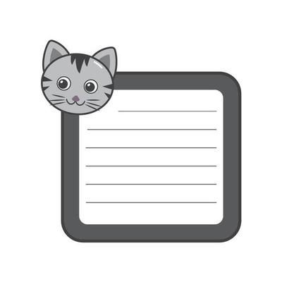 Vector cute happy cartoon cat text box frame.