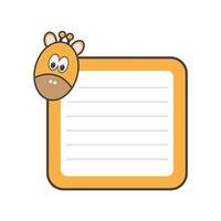 To do list. Cute page for notes. Notebooks, decals, diary, school accessories. Cute vector design with little giraffe