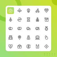 Environtment icon pack isolated on white background. for your web site design, logo, app, UI. Vector graphics illustration and editable stroke. EPS 10.