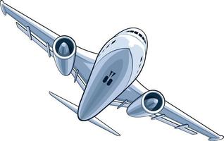 Airplane Commercial Airliner Jumbo Aircraft Jet Cartoon Illustration vector