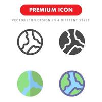 earth icon pack isolated on white background. for your web site design, logo, app, UI. Vector graphics illustration and editable stroke. EPS 10.