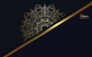 Luxury gold mandala ornate background for wedding invitation, book cover vector