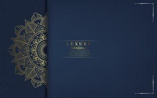 Luxury gold mandala ornate background for wedding invitation, book cover vector