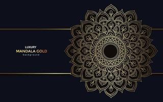 Luxury gold mandala ornate background for wedding invitation, book cover vector