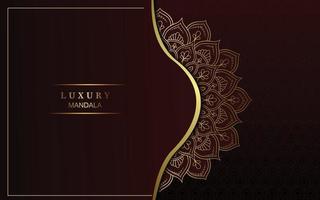 Luxury gold mandala ornate background for wedding invitation, book cover vector