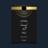 Luxury gold mandala ornate background for wedding invitation, book cover vector