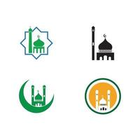 mosque logo and symbol vector image