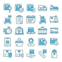Set of Shipping icons with blue style. vector