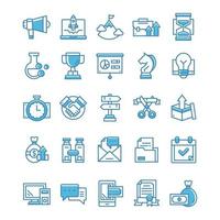 Set of Startup icons with blue style. vector