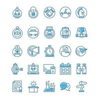 Set of Startup icons with blue style. vector