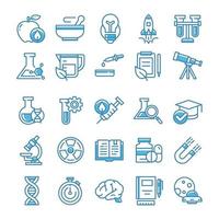 Set of Science icons with blue style. vector