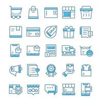 Set of Shopping icons with blue style. vector