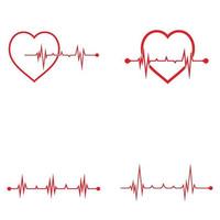 Heartbeat logo and symbol vector