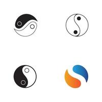 yin and yang logo and symbol vector