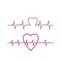 Heartbeat logo and symbol vector