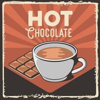 Hot Chocolate Mug Rustic Classic Retro Vintage Signage Poster Vector