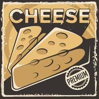 cartel de señalización de queso retro vector clásico rústico