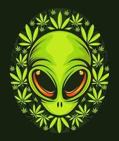 cartel alienígena fumador para camiseta estampada. ilustración de moda vectorial. vector