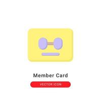 member card icon vector illustration. member card icon flat design.
