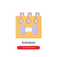 schedule icon vector illustration. schedule icon flat design.