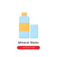 Ilustración de vector de icono de agua mineral. diseño plano del icono de agua mineral.