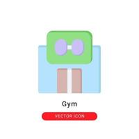 gym icon vector illustration. gym icon flat design.