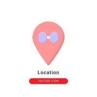 Ilustración de vector de icono de ubicación. diseño plano del icono de ubicación.