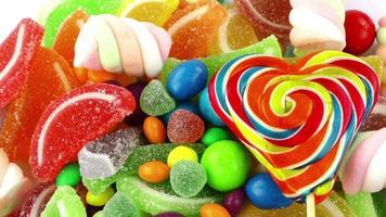 bonbons sucrés colorés video