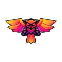 colorful flying owl logo vector
