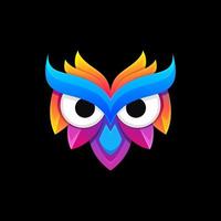 colorful simple owl logo design