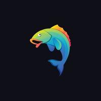 colorful fish logo design vector
