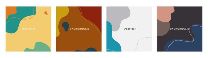 Vector set of abstract creative backgrounds in minimal trendy style with copy space for text