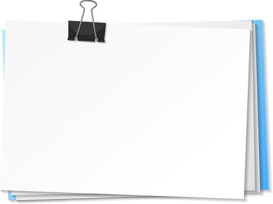 Blank papers and binder clip template