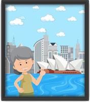 A picture of an old woman travelling at sydney vector